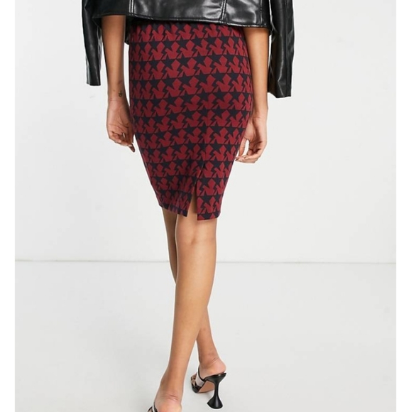 NEW Traffic People VISCOSE dogtooth design skirt #182 - Picture 2 of 4